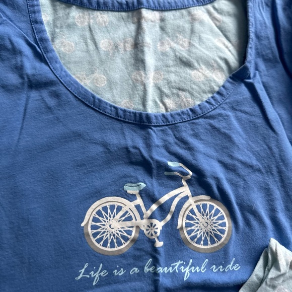 George Blue Bicycle Print Women's Pajama Set - Picture 7 of 8